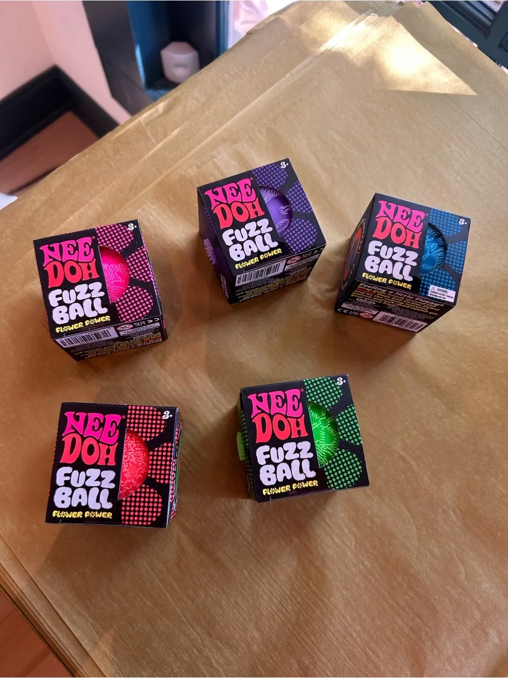 NeeDoh Fuzz Ball 5 pack- Assorted Colors